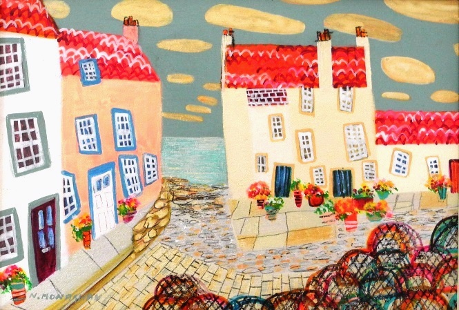 'Coastal Village in Summer, Pittenweem' by artist Nikki  Monaghan